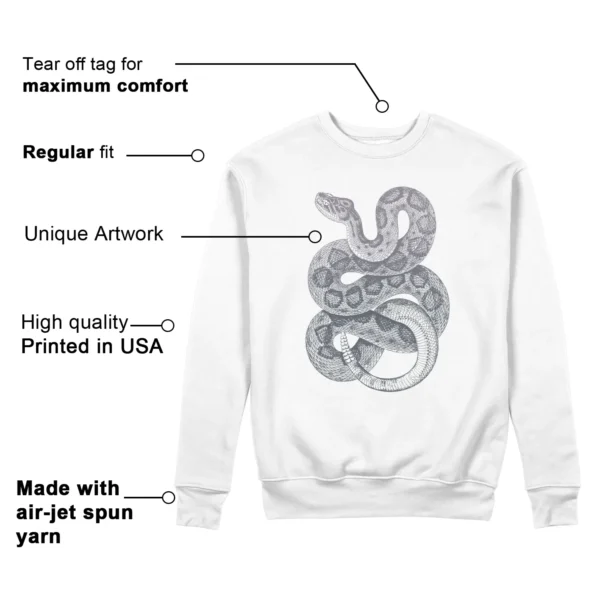 Python Snake Sweatshirt to Match Jordan 3 Cement Grey Features