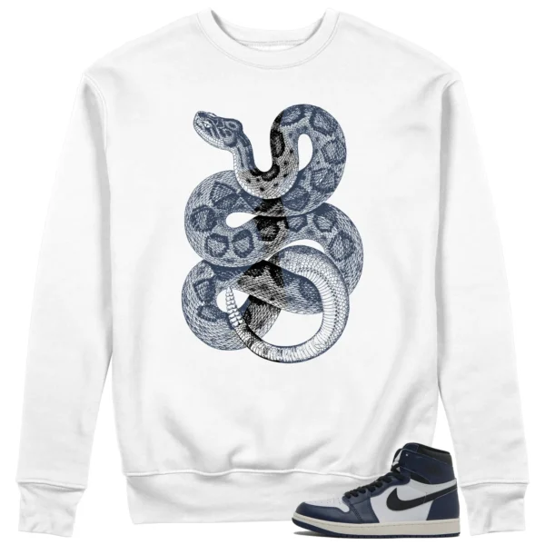 Python Snake Sweatshirt to Match Jordan 1 High OG Midnight Navy