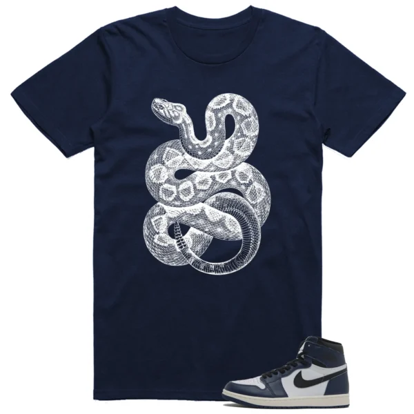 Air Jordan 1 High OG Midnight Navy Matching T-shirt Python Snake