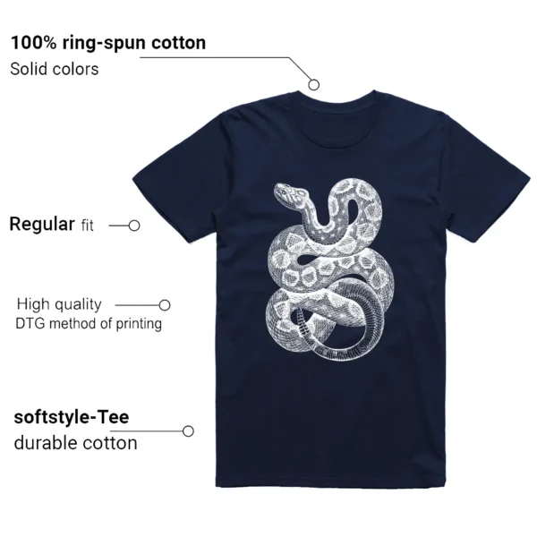 Air Jordan 1 High OG Midnight Navy Matching T-shirt Python Snake Features