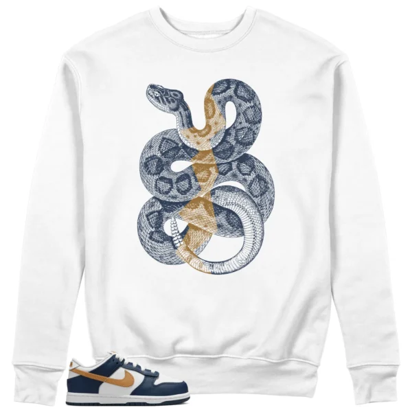 Python Snake Sweatshirt to Match Nike Dunk Low Midnight Navy Wheat