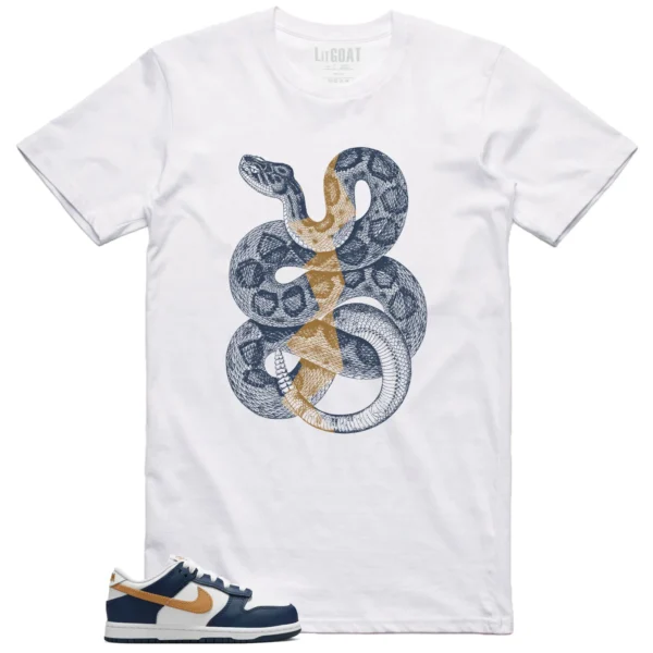 Nike Dunk Low Midnight Navy Wheat Matching T-shirt Python Snake