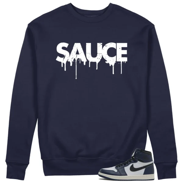 Sauce Sweatshirt to Match Air Jordan 1 High OG Midnight Navy