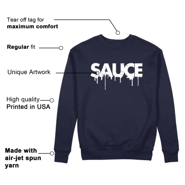 Sauce Sweatshirt to Match Air Jordan 1 High OG Midnight Navy Features