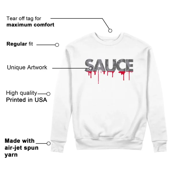 Sauce Sweatshirt to Match Jordan 3 Cement Grey Features