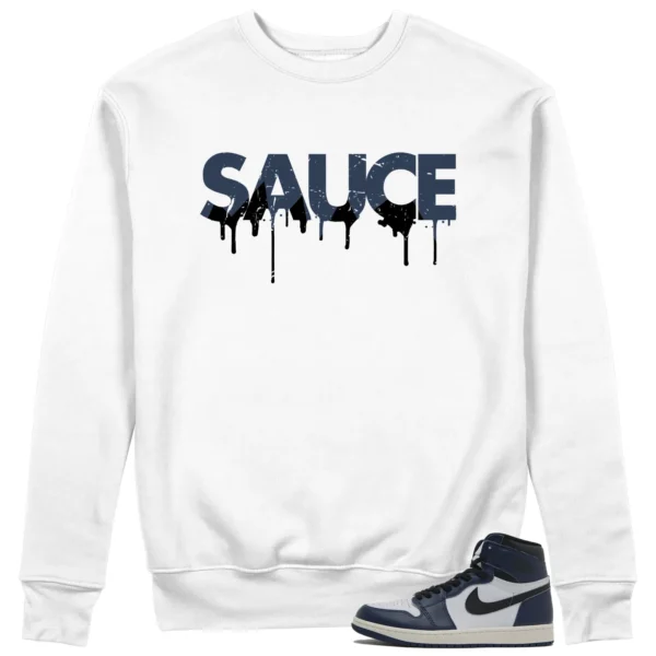 Sauce Sweatshirt to Match Jordan 1 High OG Midnight Navy