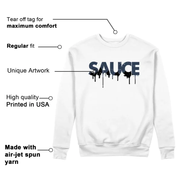 Sauce Sweatshirt to Match Jordan 1 High OG Midnight Navy Features