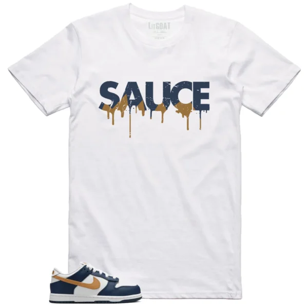 Nike Dunk Low Midnight Navy Wheat Matching T-shirt Sauce