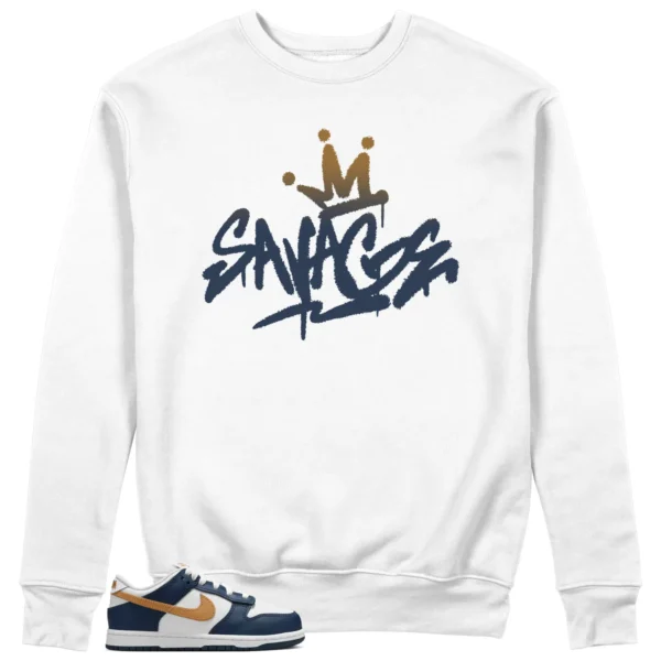 Savage Sweatshirt to Match Nike Dunk Low Midnight Navy Wheat