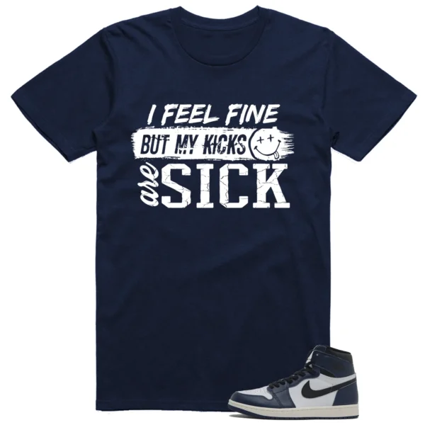 Air Jordan 1 High OG Midnight Navy Matching T-shirt Sick Kicks