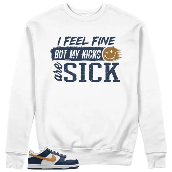 Sick Kicks Sweatshirt to Match Nike Dunk Low Midnight Navy Wheat