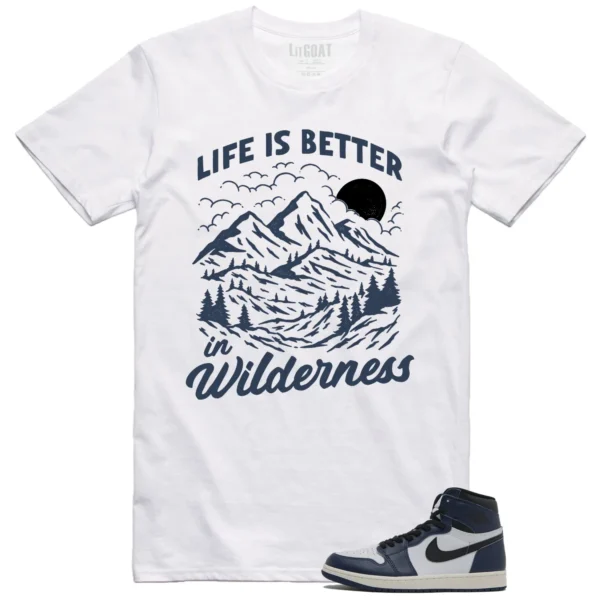 Jordan 1 High OG Midnight Navy Matching T-shirt Wilderness