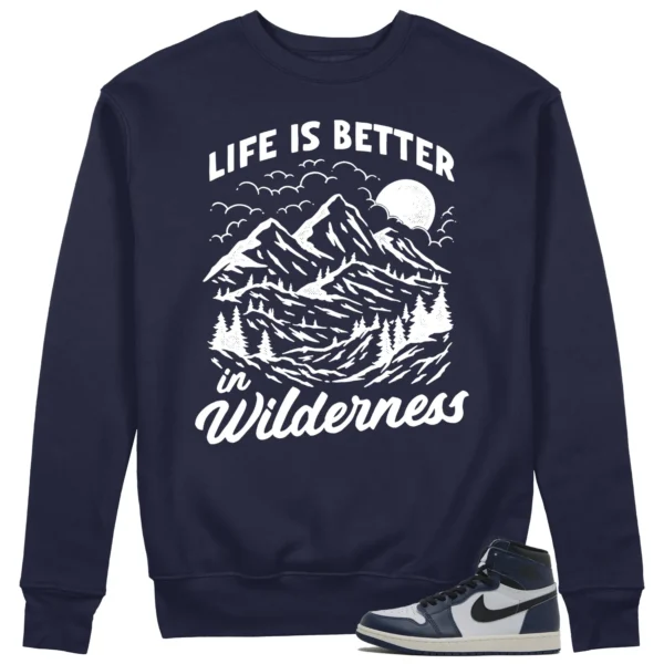 Wilderness Sweatshirt to Match Air Jordan 1 High OG Midnight Navy