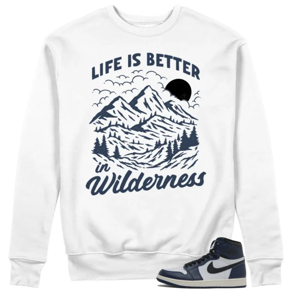 Wilderness Sweatshirt to Match Jordan 1 High OG Midnight Navy