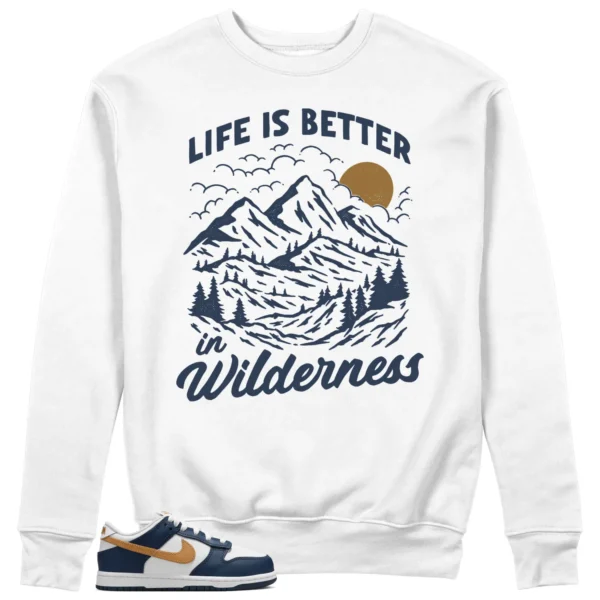 Wilderness Sweatshirt to Match Nike Dunk Low Midnight Navy Wheat