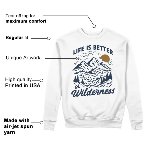 Wilderness Sweatshirt to Match Nike Dunk Low Midnight Navy Wheat Features