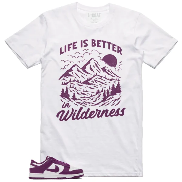 Nike Dunk Low White Viotech Matching T-shirt Wilderness