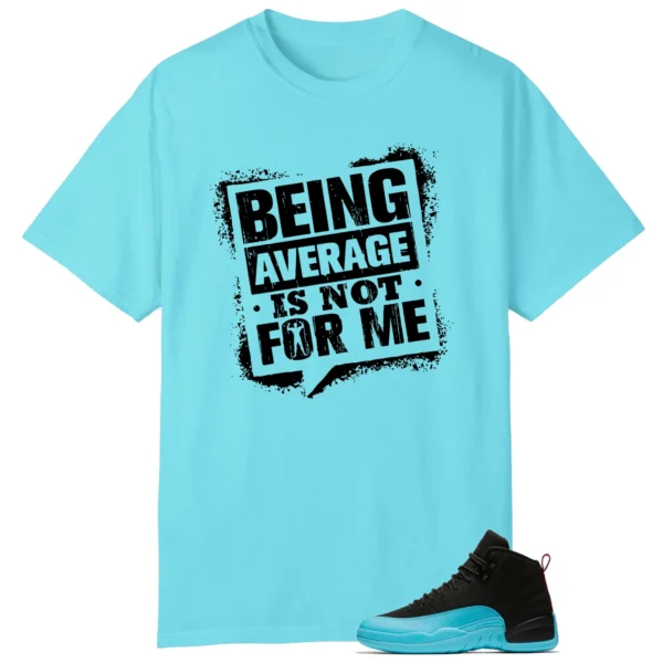 Average Not Me Tee Matches AIR JORDAN 12 GAMMA BLUE Sneaker