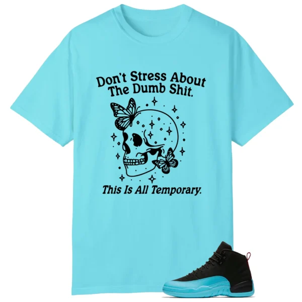 Style AIR JORDAN 12 GAMMA BLUE With This Don't Stress TShirt