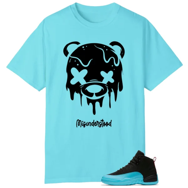 AIR JORDAN 12 GAMMA BLUE Matching Tee - Drippy Bear Graphic