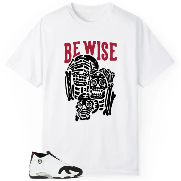 Air Jordan 14 Black Toe 2024 'Be Wise' Matching Shirt