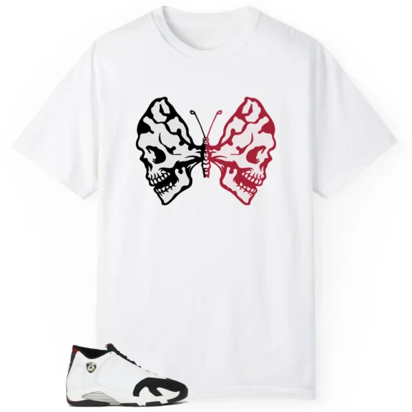 Butterfly Skulls Shirt for Air Jordan 14 Black Toe 2024 Fans