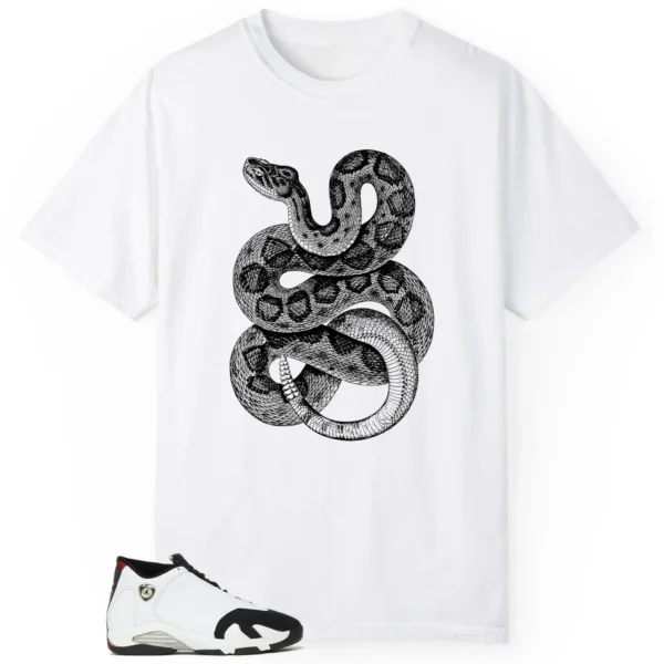 Python Snake Shirt for Air Jordan 14 Black Toe 2024 Sneaker