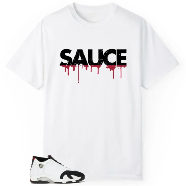 Sauce Tee to Match Your Air Jordan 14 Black Toe 2024