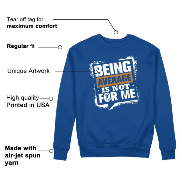 Average Not Me Sweatshirt Matches Nike Air Force 1 Low Evo Team Royal Sneaker Features