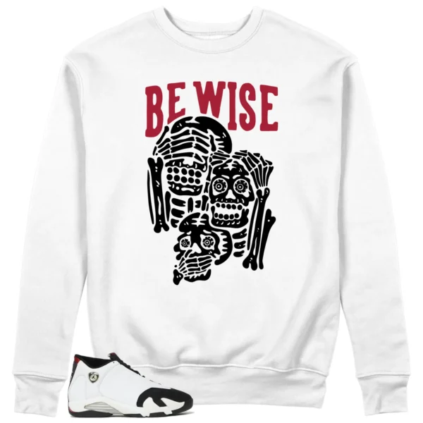 Air Jordan 14 Black Toe 2024 'Be Wise' Matching Sweatshirt