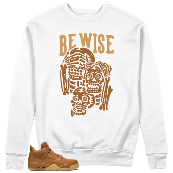 Air Jordan 4 Retro Ginger Wheat 'Be Wise' Matching Sweatshirt