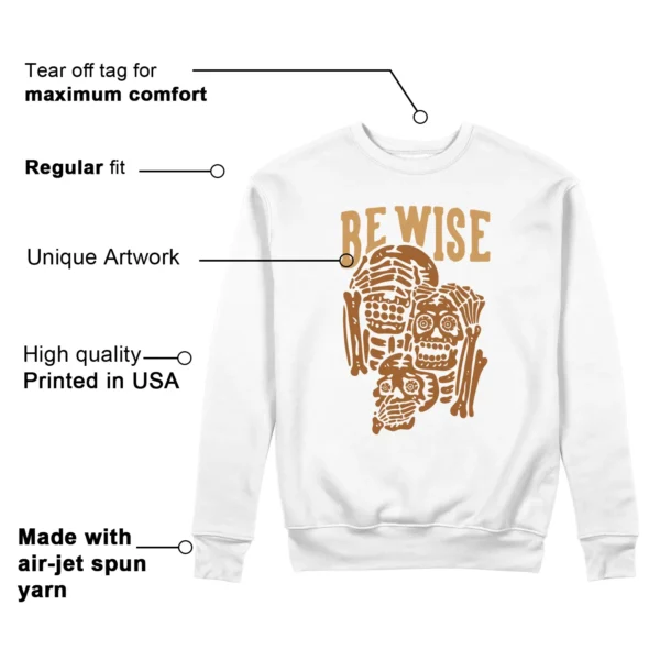 Air Jordan 4 Retro Ginger Wheat 'Be Wise' Matching Sweatshirt Features