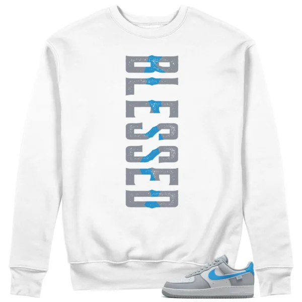 Blessed Sweat | Nike Air Force 1 Low Grey University Blue Match