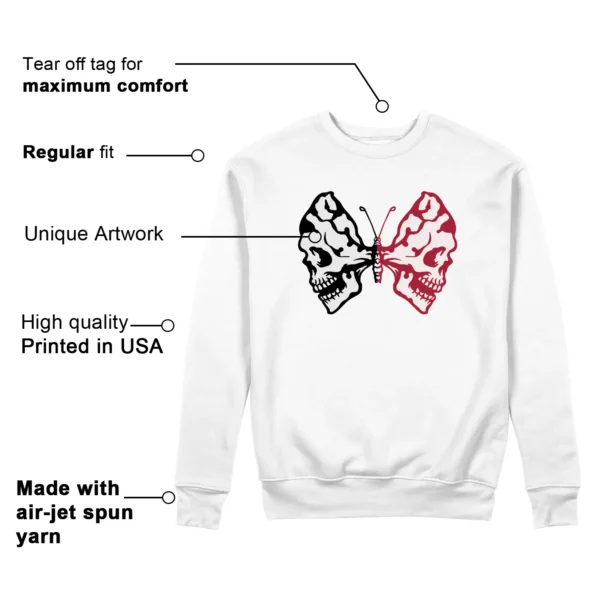 Butterfly Skulls Sweatshirt for Air Jordan 14 Black Toe 2024 Fans Features