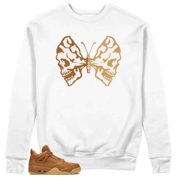 Butterfly Skulls Sweatshirt for Air Jordan 4 Retro Ginger Wheat Fans