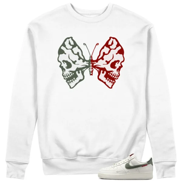 Butterfly Skulls Sweatshirt for Nike Air Force 1 Low Year Of The Snake Fans