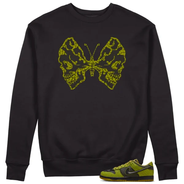 Butterfly Skulls Sweatshirt for Nike Dunk Low Halloween Skull Fans