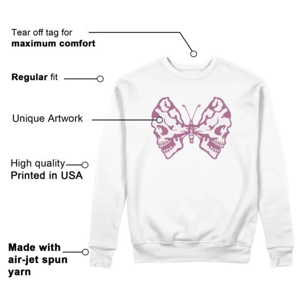 Butterfly Skulls Sweatshirt for Wmns Air Jordan 4 Retro Orchid Fans Features