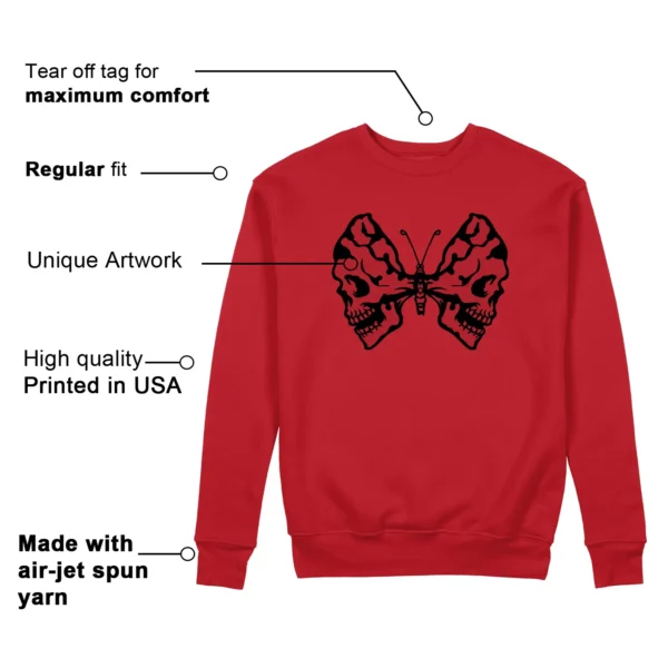 Butterfly Skulls Sweatshirt for adidas Anthony Edwards 1 Pure Ruby Fans Features