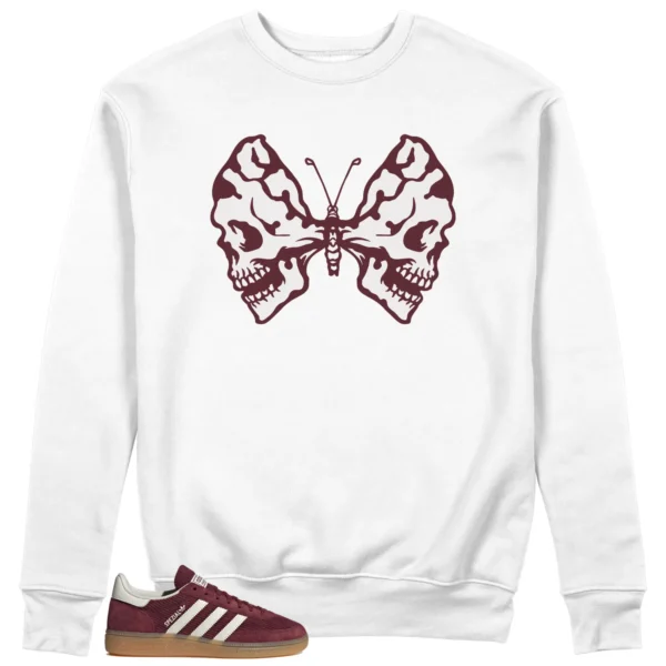 Butterfly Skulls Sweatshirt for adidas Handball Spezial Shadow Red Fans