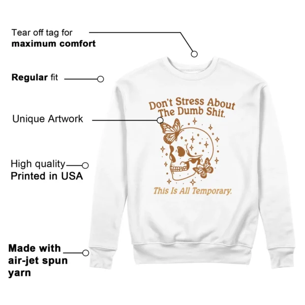 Air Jordan 4 Retro Ginger Wheat Sneaker Matching Sweater Don't Stress Graphic Features