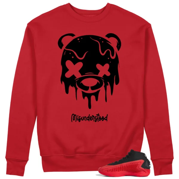 adidas Anthony Edwards 1 Pure Ruby Matching Sweat - Drippy Bear Graphic