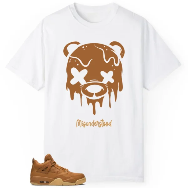 Ginger Wheat 4s Matching Tee - Drippy Bear Graphic