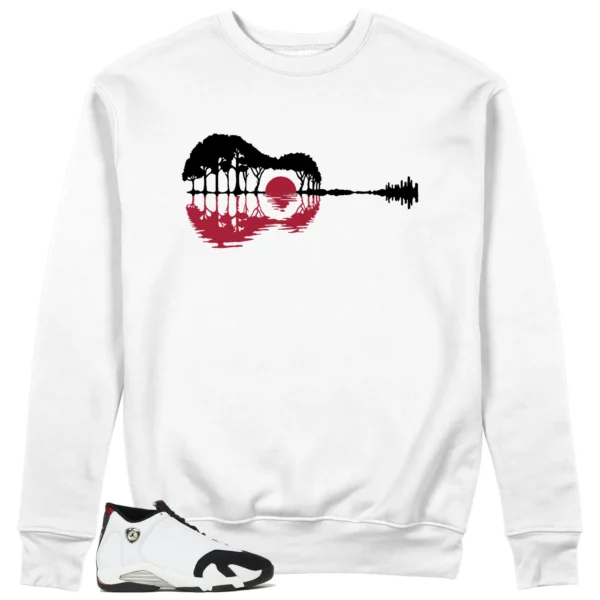 Guitar Sweatshirt for Air Jordan 14 Black Toe 2024 Sneaker