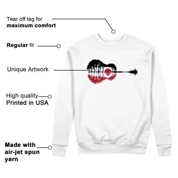 Guitar Sweatshirt for Air Jordan 14 Black Toe 2024 Sneaker Features