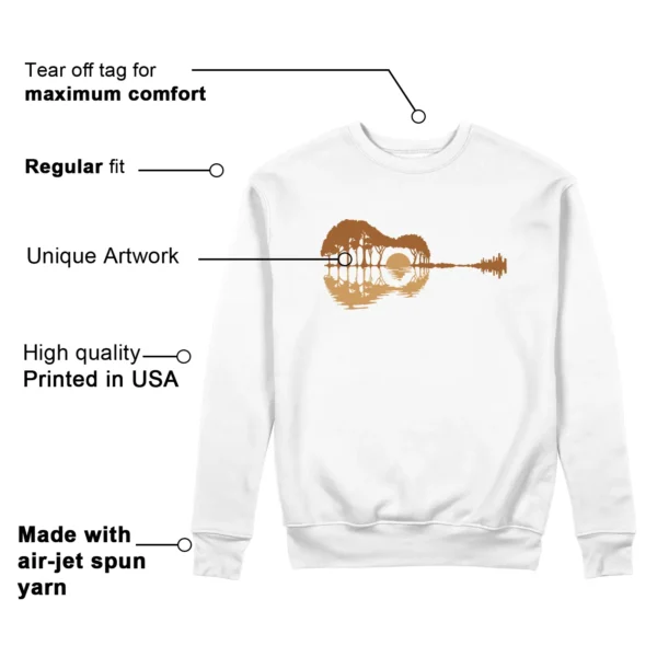 Guitar Sweatshirt for Air Jordan 4 Retro Ginger Wheat Sneaker Features