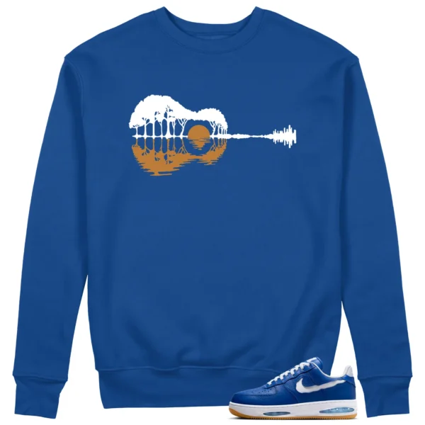 Guitar Sweatshirt for Nike Air Force 1 Low Evo Team Royal Sneaker