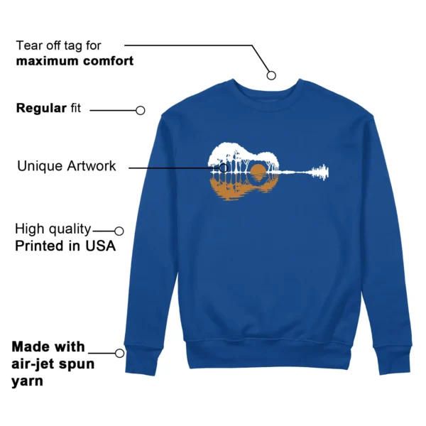 Guitar Sweatshirt for Nike Air Force 1 Low Evo Team Royal Sneaker Features