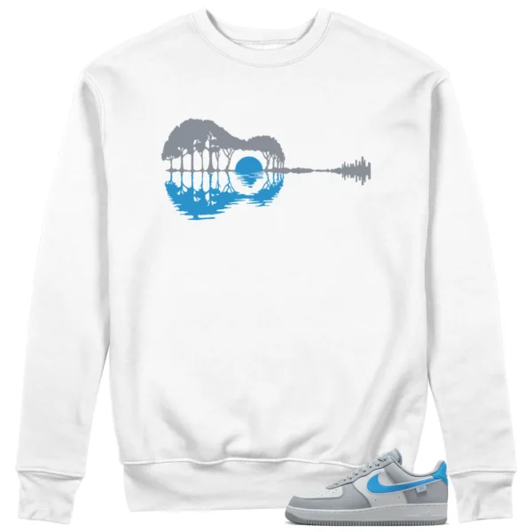 Guitar Sweatshirt for Nike Air Force 1 Low Grey University Blue Sneaker