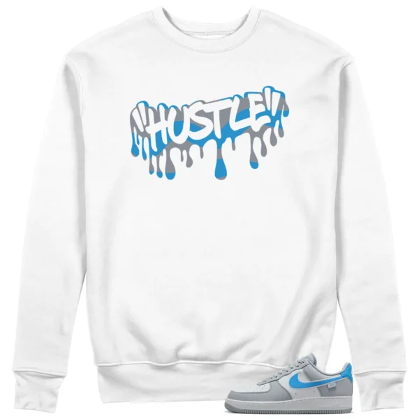 Hustle Drip Sweat Matching Nike Air Force 1 Low Grey University Blue